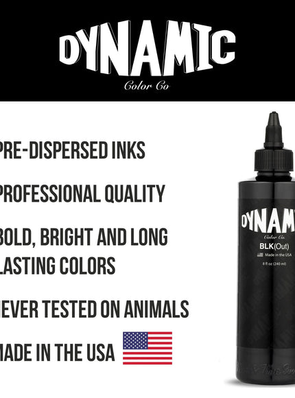 Dynamic BLKout Tattoo‑Farbe – 8 oz (237 ml) – Blackout & Heavy Blackwork