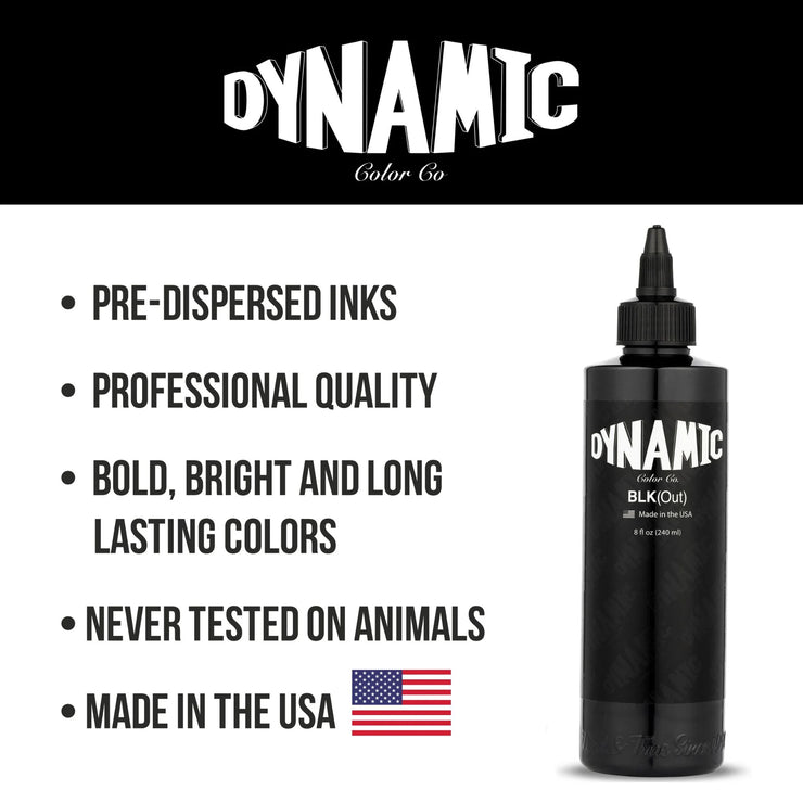 Dynamic BLKout Tattoo‑Farbe – 8 oz (237 ml) – Blackout & Heavy Blackwork