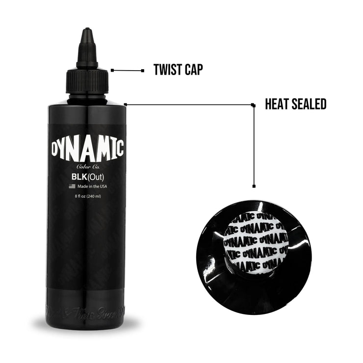 Dynamic BLKout Tattoo‑Farbe – 8 oz (237 ml) – Blackout & Heavy Blackwork