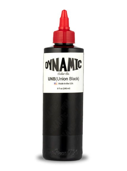 Dynamic Union Black Tattoo Ink – 8 oz (237 ml) – REACH-konform, für Linien & Shading