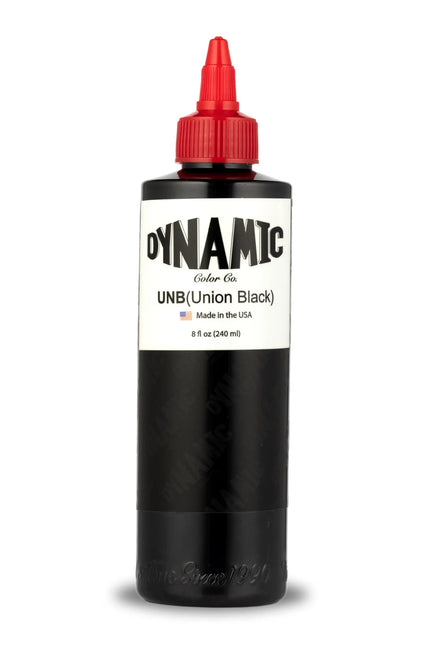 Dynamic Union Black Tattoo Ink – 8 oz (237 ml) – REACH-konform, für Linien & Shading