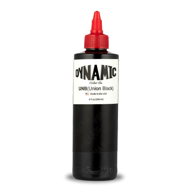 Dynamic Union Black Tattoo Ink – 8 oz (237 ml) – REACH-konform, für Linien & Shading