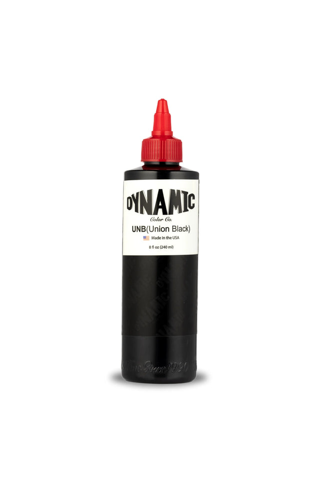 Dynamic Union Black Tattoo Ink – 8 oz (237 ml) – REACH-konform, für Linien & Shading