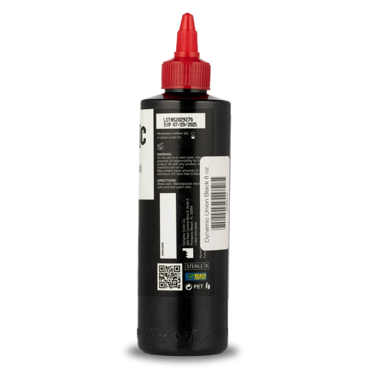 Dynamic Union Black Tattoo Ink – 8 oz (237 ml) – REACH-konform, für Linien & Shading