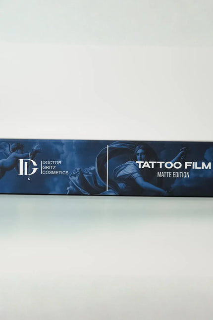 Dr.Gritz Tattoo Film Premium Edition Matte transparente Tattoo Schutzfolie für die Heilung frischer Tattoos, 1 m Rolle für professionelle Tattoo Aftercare im Studio