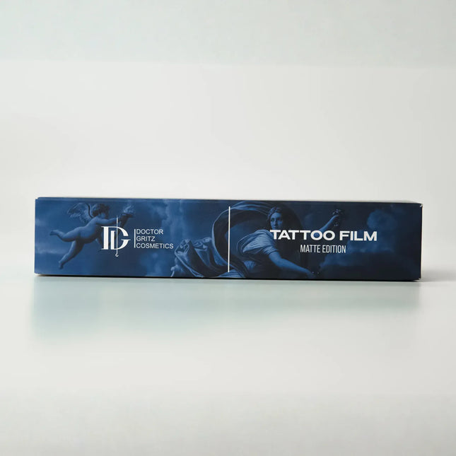 Dr.Gritz Tattoo Film Premium Edition Matte transparente Tattoo Schutzfolie für die Heilung frischer Tattoos, 1 m Rolle für professionelle Tattoo Aftercare im Studio