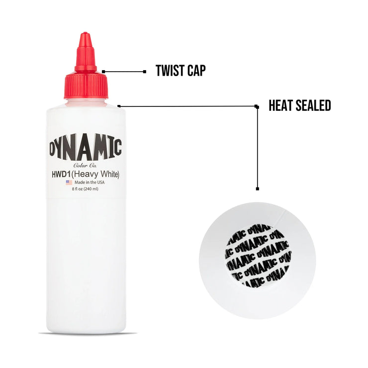 Dynamic Heavy White Tattoo Ink – 8 oz (237 ml) – Non-Mixing, Hochdeckend