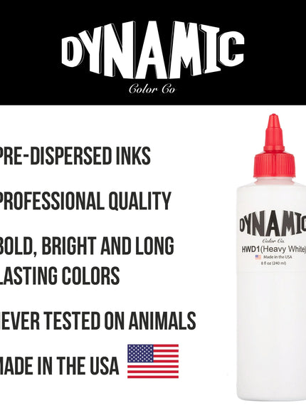 Dynamic Heavy White Tattoo Ink – 8 oz (237 ml) – Non-Mixing, Hochdeckend