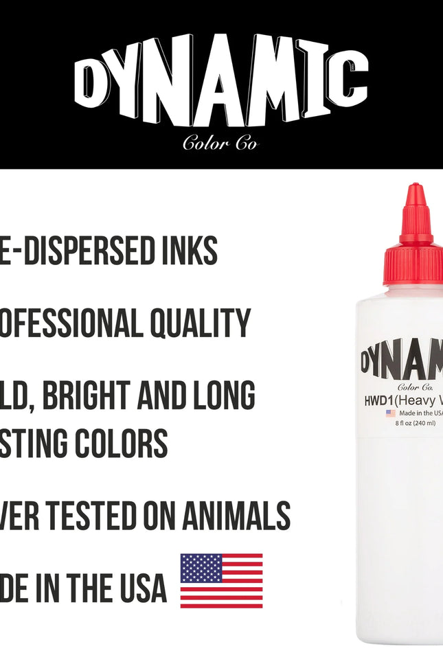 Dynamic Heavy White Tattoo Ink – 8 oz (237 ml) – Non-Mixing, Hochdeckend