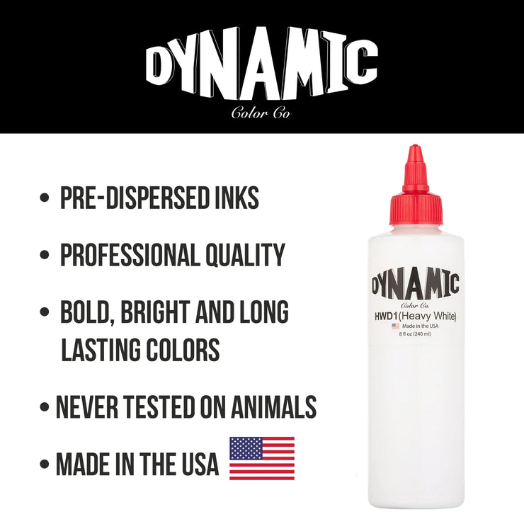 Dynamic Heavy White Tattoo Ink – 8 oz (237 ml) – Non-Mixing, Hochdeckend