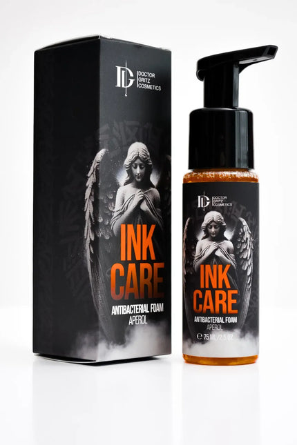 InkCare Aperol Foam Tattoo Reinigungsschaum für professionelle Hautreinigung und Pflege im Tattoo Studio