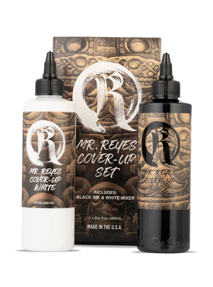 Mr. Reyes Cover‑Up Ink Set – 2 x 237 ml (Schwarz + Weiß) – Professionelle Tattoo‑Pigmente
