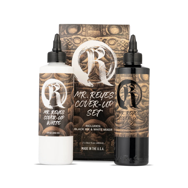 Mr. Reyes Cover‑Up Ink Set – 2 x 237 ml (Schwarz + Weiß) – Professionelle Tattoo‑Pigmente