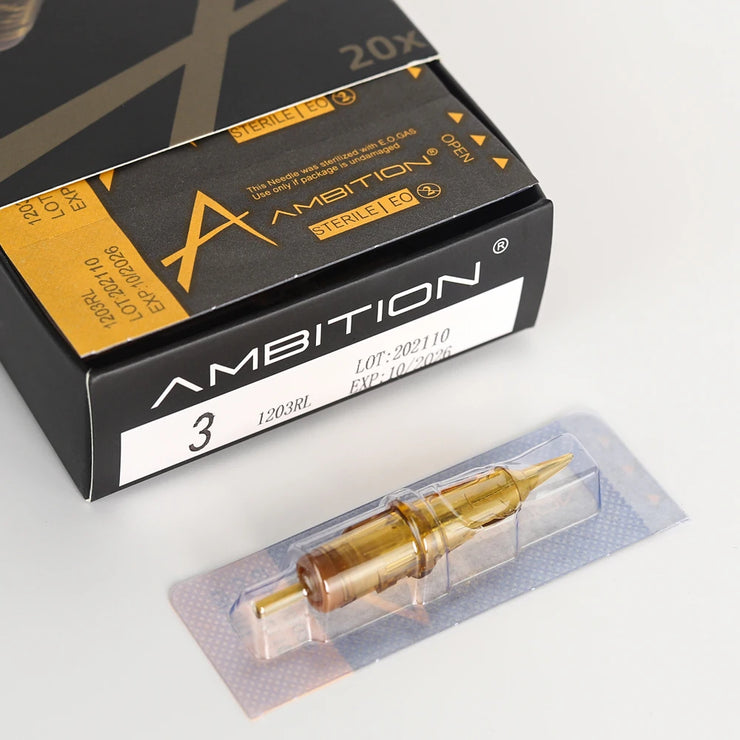 AMBITION Tattoo Patrone Nadel 0,25mm 0,3mm 0,35mm Round Liner