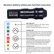 Drahtlose 4 Farben Dual-Batterien Tattoo-Maschine