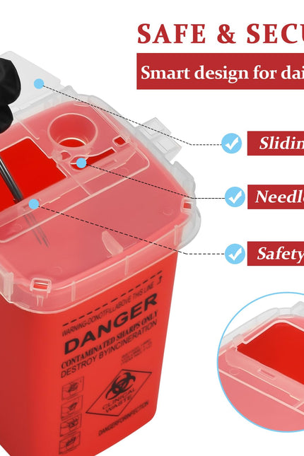 Sharps Container für Tattoo Nadeln zur sicheren Aufbewahrung im Studio