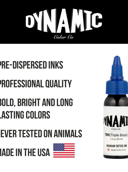 Dynamic Triple Black Tattoo Ink – 1 oz (30 ml) – Extrem pigmentiertes Schwarz