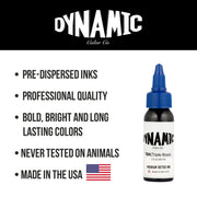 Dynamic Triple Black Tattoo Ink – 1 oz (30 ml) – Extrem pigmentiertes Schwarz