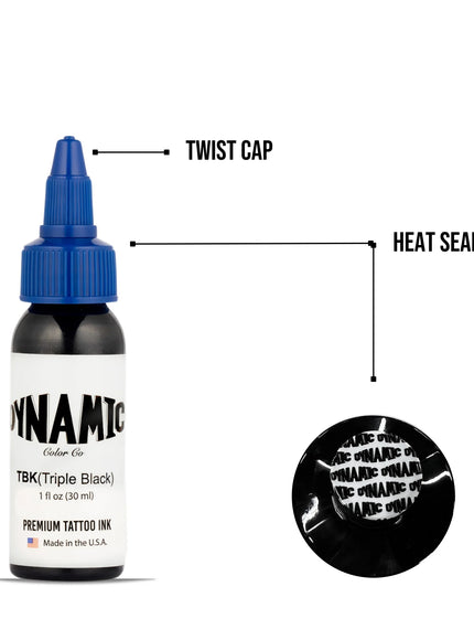 Dynamic Triple Black Tattoo Ink – 1 oz (30 ml) – Extrem pigmentiertes Schwarz