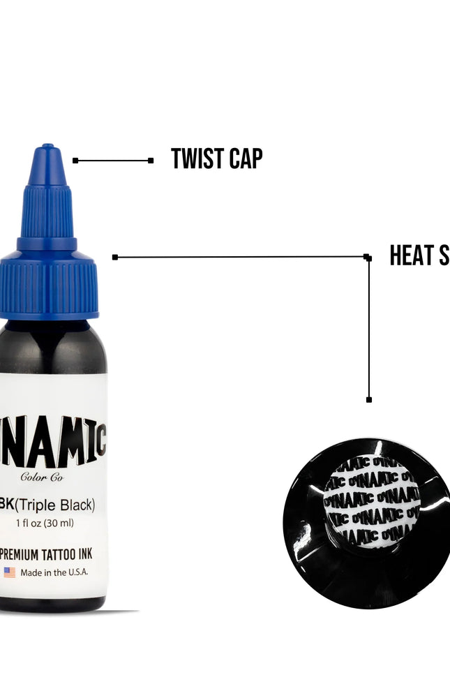 Dynamic Triple Black Tattoo Ink – 1 oz (30 ml) – Extrem pigmentiertes Schwarz