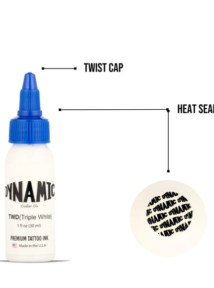 Dynamic Triple White Tattoo Ink – 1 oz (28 ml) – cremige Mid-Viscosity für perfekte Highlights