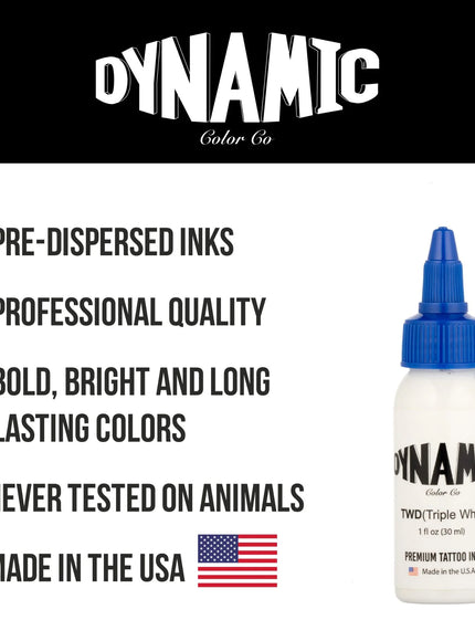 Dynamic Triple White Tattoo Ink – 1 oz (28 ml) – cremige Mid-Viscosity für perfekte Highlights