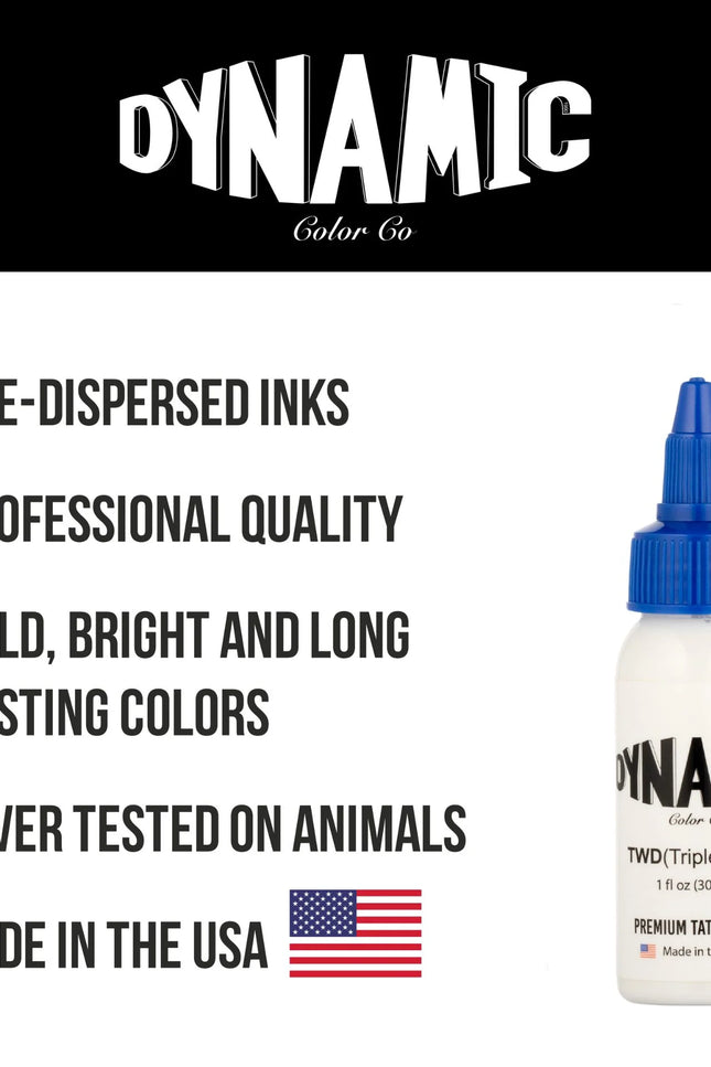 Dynamic Triple White Tattoo Ink – 1 oz (28 ml) – cremige Mid-Viscosity für perfekte Highlights
