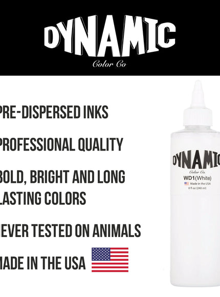 Dynamic White Tattoo Ink – 8 oz (237 ml) – Pre‑dispersed, intensiv pigmentiert