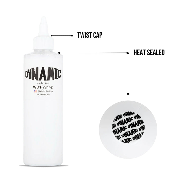 Dynamic White Tattoo Ink – 8 oz (237 ml) – Pre‑dispersed, intensiv pigmentiert