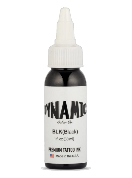 Dynamic Black Tattoo Ink – 1 oz (30 ml) – Reines Schwarz, Vegan & Pre-dispersed freigestellt