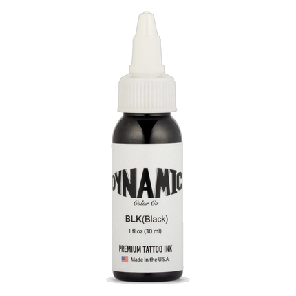 Dynamic Black Tattoo Ink – 1 oz (30 ml) – Reines Schwarz, Vegan & Pre-dispersed freigestellt