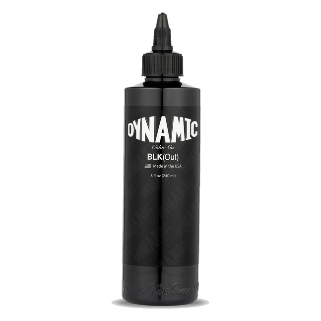 Dynamic BLKout Tattoo‑Farbe – 8 oz (237 ml) – Blackout & Heavy Blackwork freigestellt