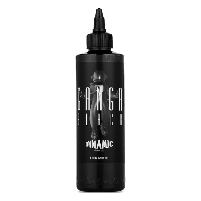 Dynamic Ganga Black Tattoo Ink – 8 oz (237 ml) – Kollaboration mit Joaquin Ganga, REACH-konform freigestellt