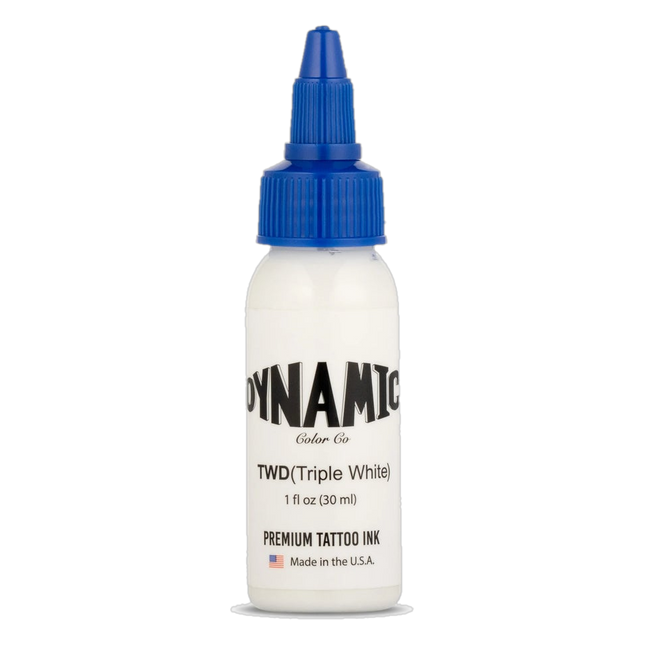 Dynamic Triple White Tattoo Ink – 1 oz (28 ml) – cremige Mid-Viscosity für perfekte Highlights freigestellt