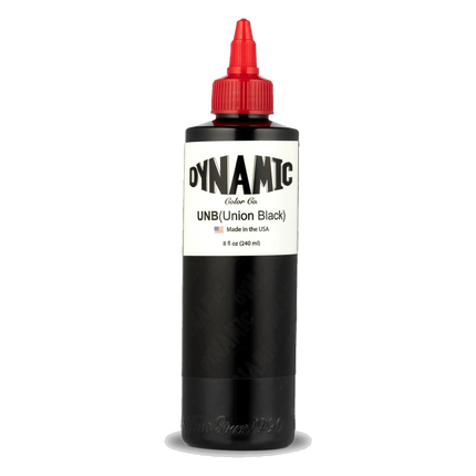 Dynamic Union Black Tattoo Ink – 8 oz (237 ml) – REACH-konform, für Linien & Shading freigestellt