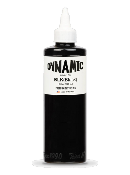 Dynamic Tattoo Ink Schwarz - 8 oz. Flasche freigestellt