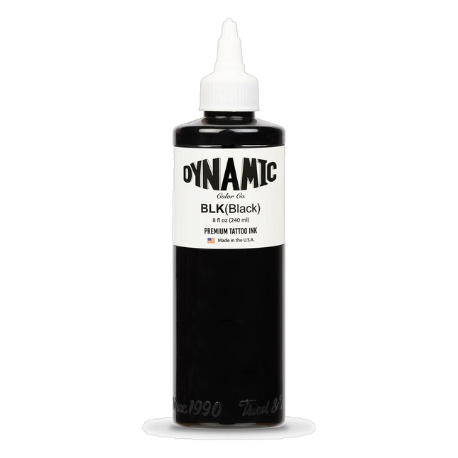 Dynamic Tattoo Ink Schwarz - 8 oz. Flasche freigestellt
