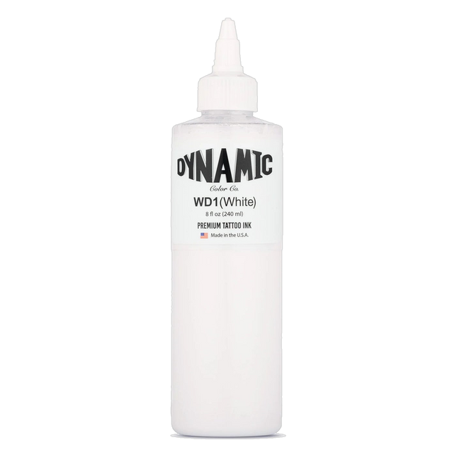 Dynamic White Tattoo Ink – 8 oz (237 ml) – Pre‑dispersed, intensiv pigmentiert freigestellt