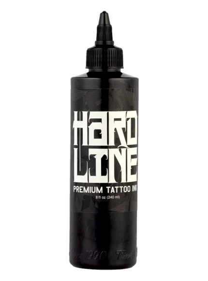 HardLine Black Tattoo Ink – 8 oz (237 ml) – Professionelle Tattoo–Farbe freigestellt