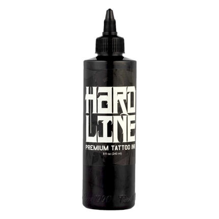 HardLine Black Tattoo Ink – 8 oz (237 ml) – Professionelle Tattoo–Farbe freigestellt