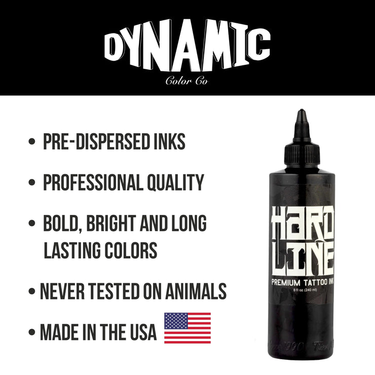 HardLine Black Tattoo Ink – 8 oz (237 ml) – Professionelle Tattoo–Farbe