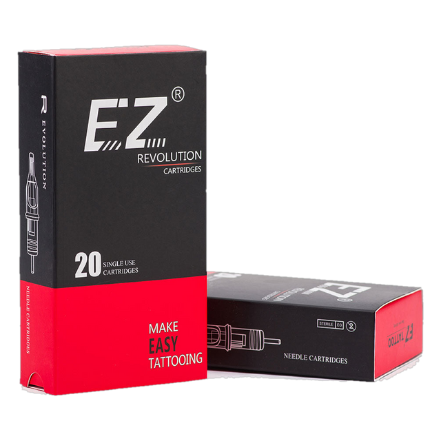 EZ Revolution Serie professionelle Cartridge Magnum Curved Long Taper BugPin 0,30mm freigestellt