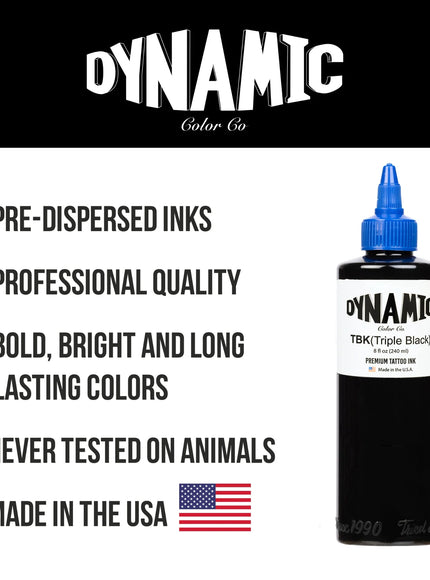 Dynamic Tattoo Ink Triple Black - 8 oz Flasche