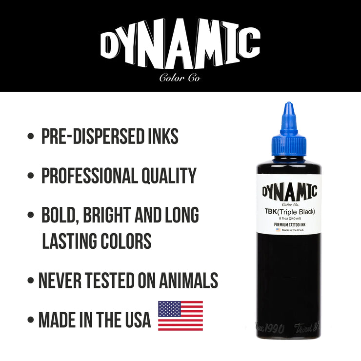 Dynamic Tattoo Ink Triple Black - 8 oz Flasche