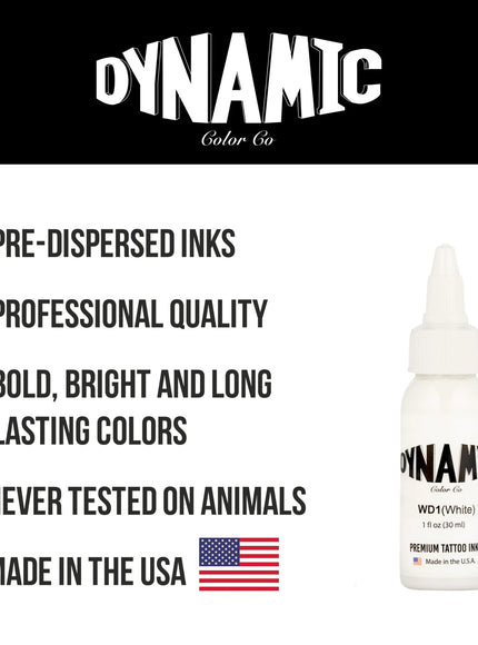 Dynamic White Tattoo Ink – 1 oz (30 ml) – Pre‑dispersed, steril & vegan