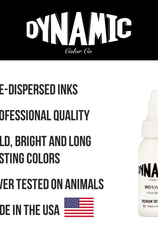 Dynamic White Tattoo Ink – 1 oz (30 ml) – Pre‑dispersed, steril & vegan