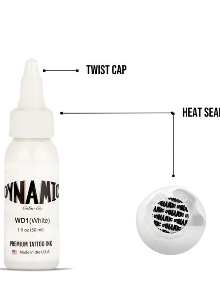 Dynamic White Tattoo Ink – 1 oz (30 ml) – Pre‑dispersed, steril & vegan