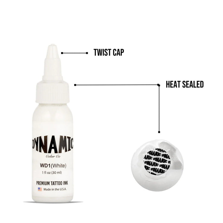 Dynamic White Tattoo Ink – 1 oz (30 ml) – Pre‑dispersed, steril & vegan