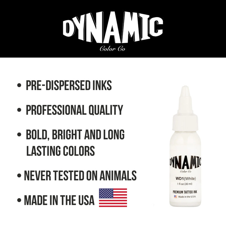 Dynamic White Tattoo Ink – 1 oz (30 ml) – Pre‑dispersed, steril & vegan